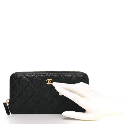 Chanel Caviar Quilted Large Gusset Zip Around Wallet Black 2 of 15