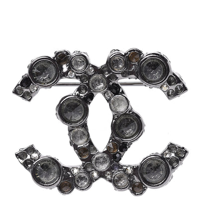 Chanel Ruthenium Crystal CC Brooch 1 of 5