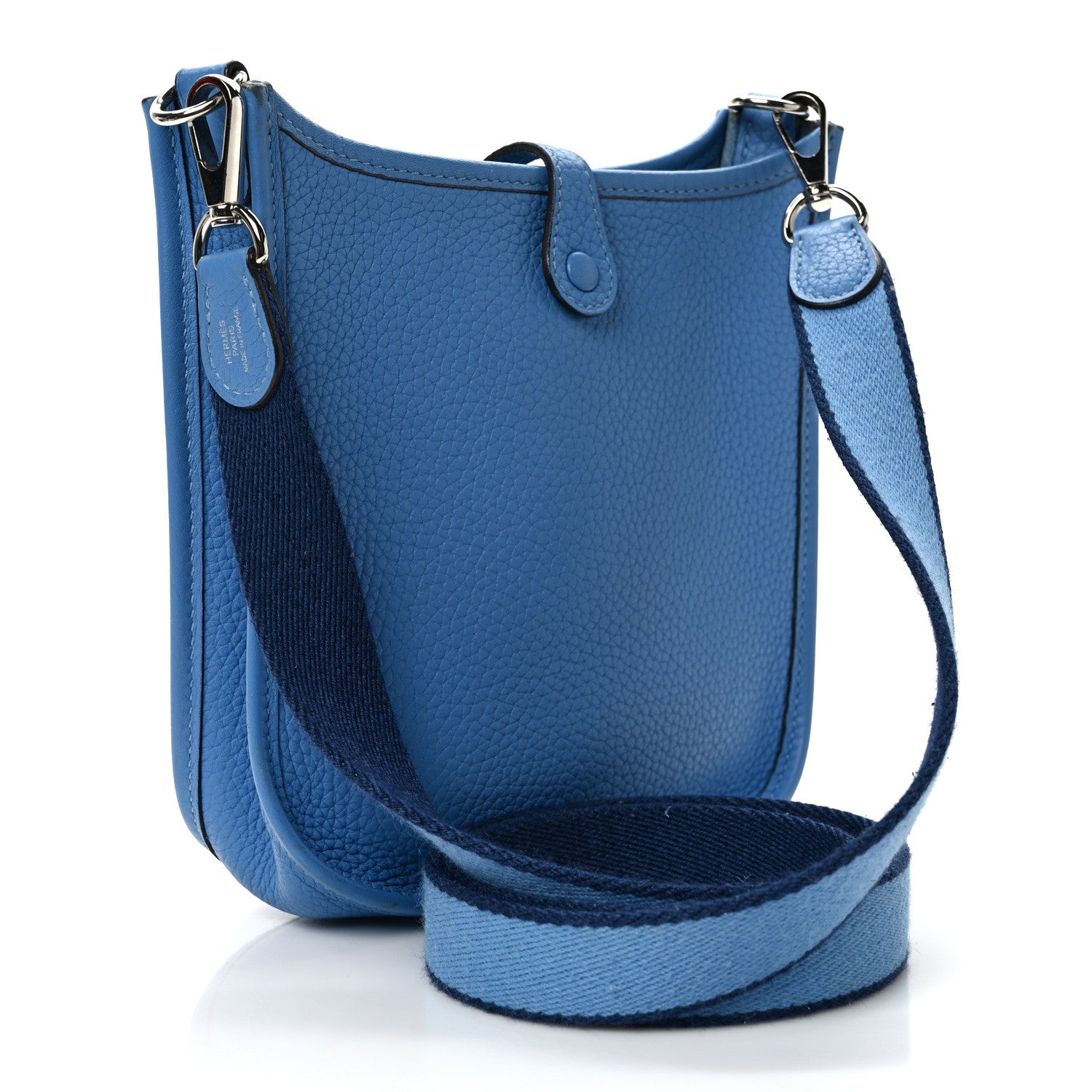 Hermes Taurillon Clemence Amazone Evelyne TPM Bleu Paradis Bleu Saphir 3 of 8