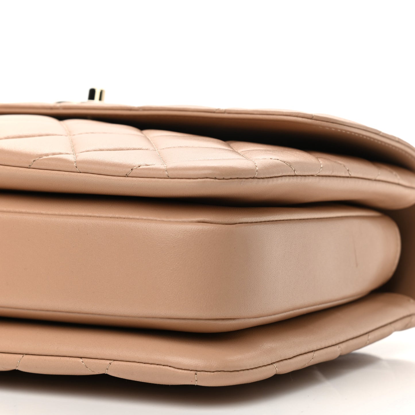 Lambskin Quilted Medium Trendy CC Flap Dual Handle Bag Beige
