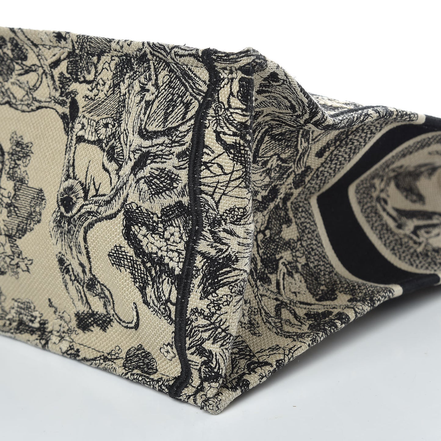 Canvas Embroidered Large Dioriviera Toile De Jouy Book Tote Black