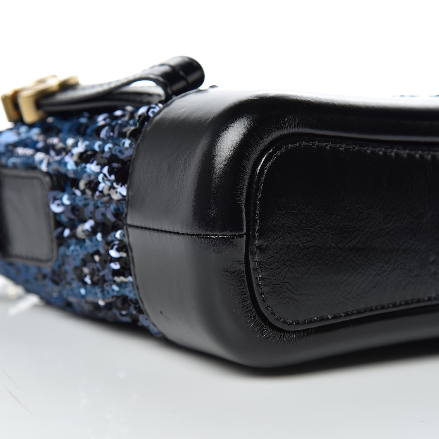 Chanel Sequin Calfskin Small Gabrielle Hobo Black Blue 8 of 9