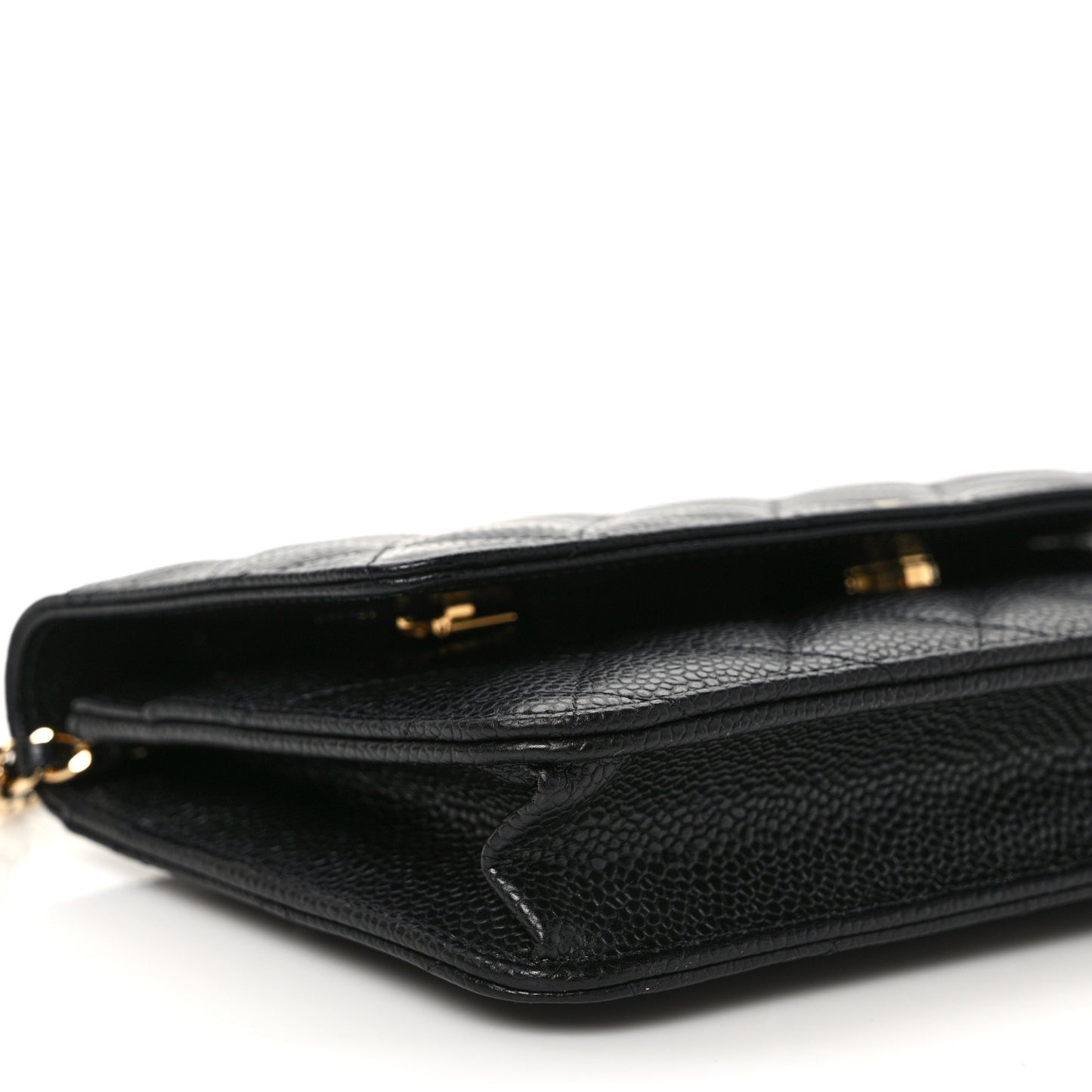 Caviar Quilted Wallet on Chain WOC Black
