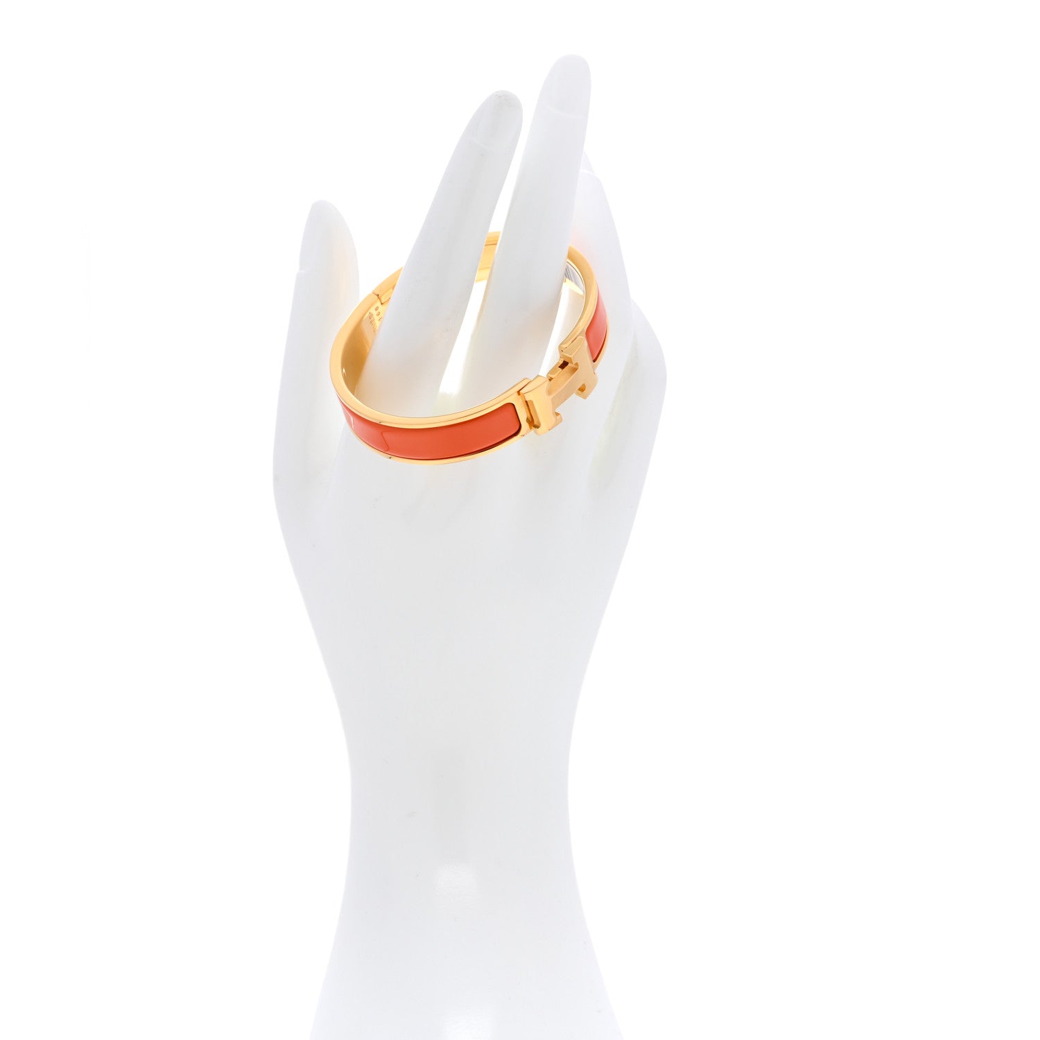 Hermes Enamel Narrow Clic Clac H Bracelet PM Orange 2 of 5