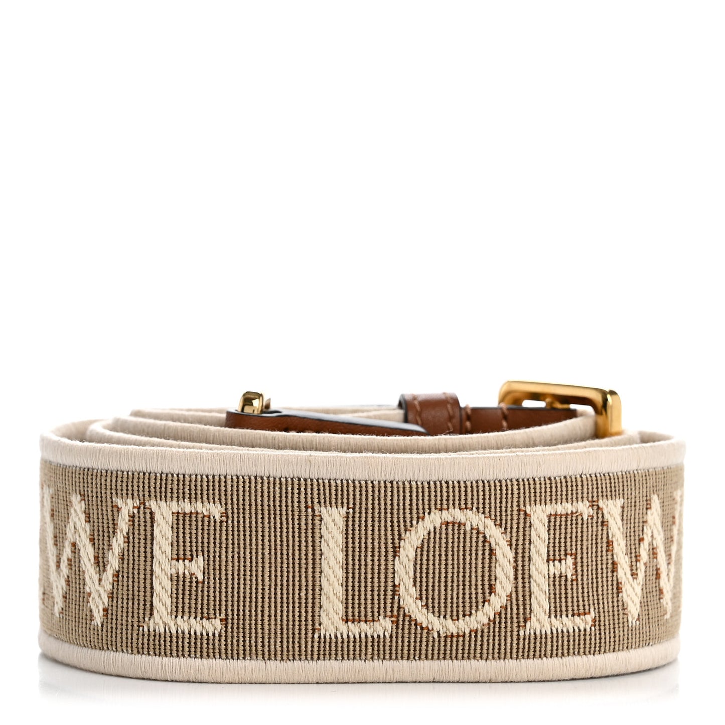 Calfskin Jacquard Anagram Strap Natural Tan