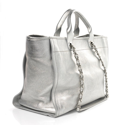 Chanel Metallic Calfskin Medium Deauville Tote Silver 3 of 11