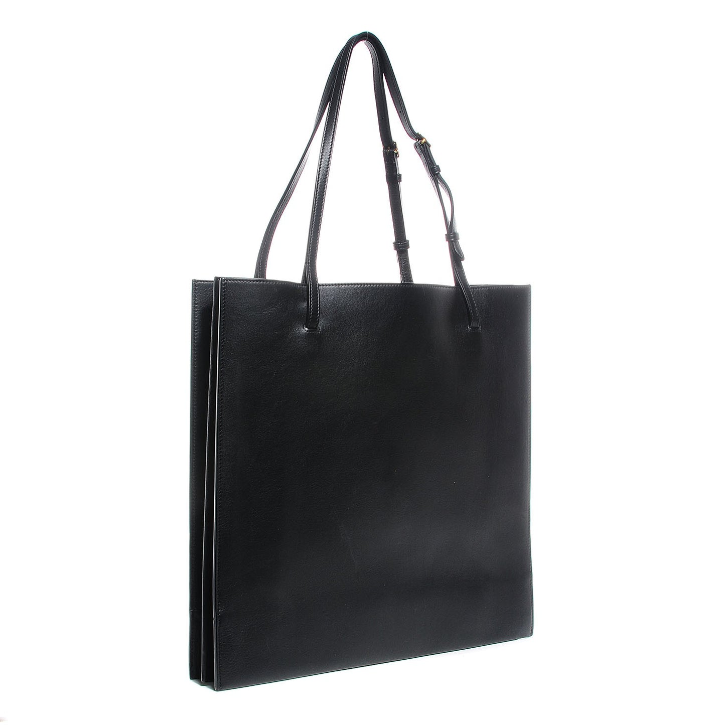 Smooth Calfskin Triple Shopper Tote Black