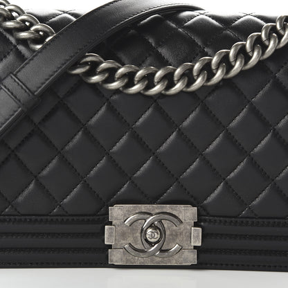Chanel Lambskin Quilted Medium Boy Flap Black 9 of 10