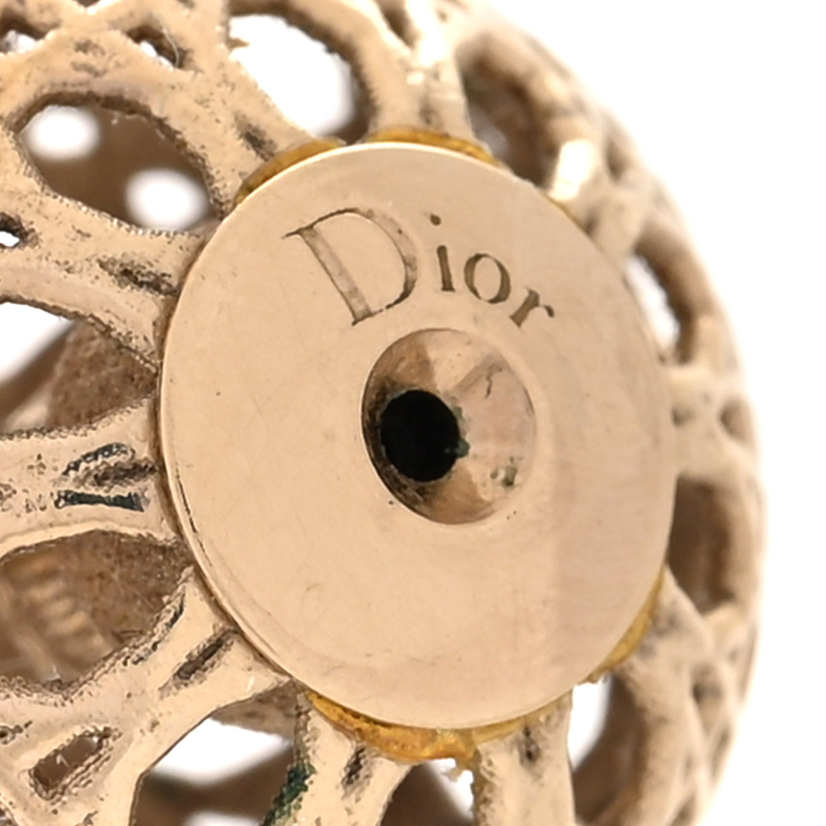 Christian Dior Cannage Mise En Dior Tribal Earrings Gold 4 of 4