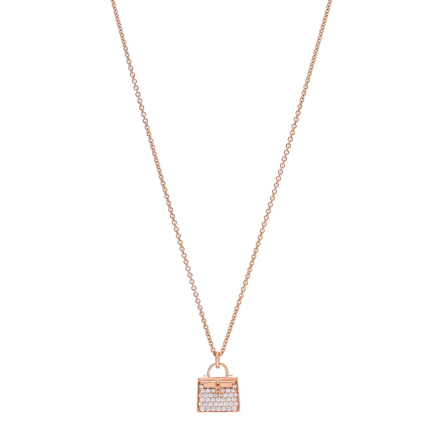18K Rose Gold Diamond Kelly Amulettes Pendant Necklace