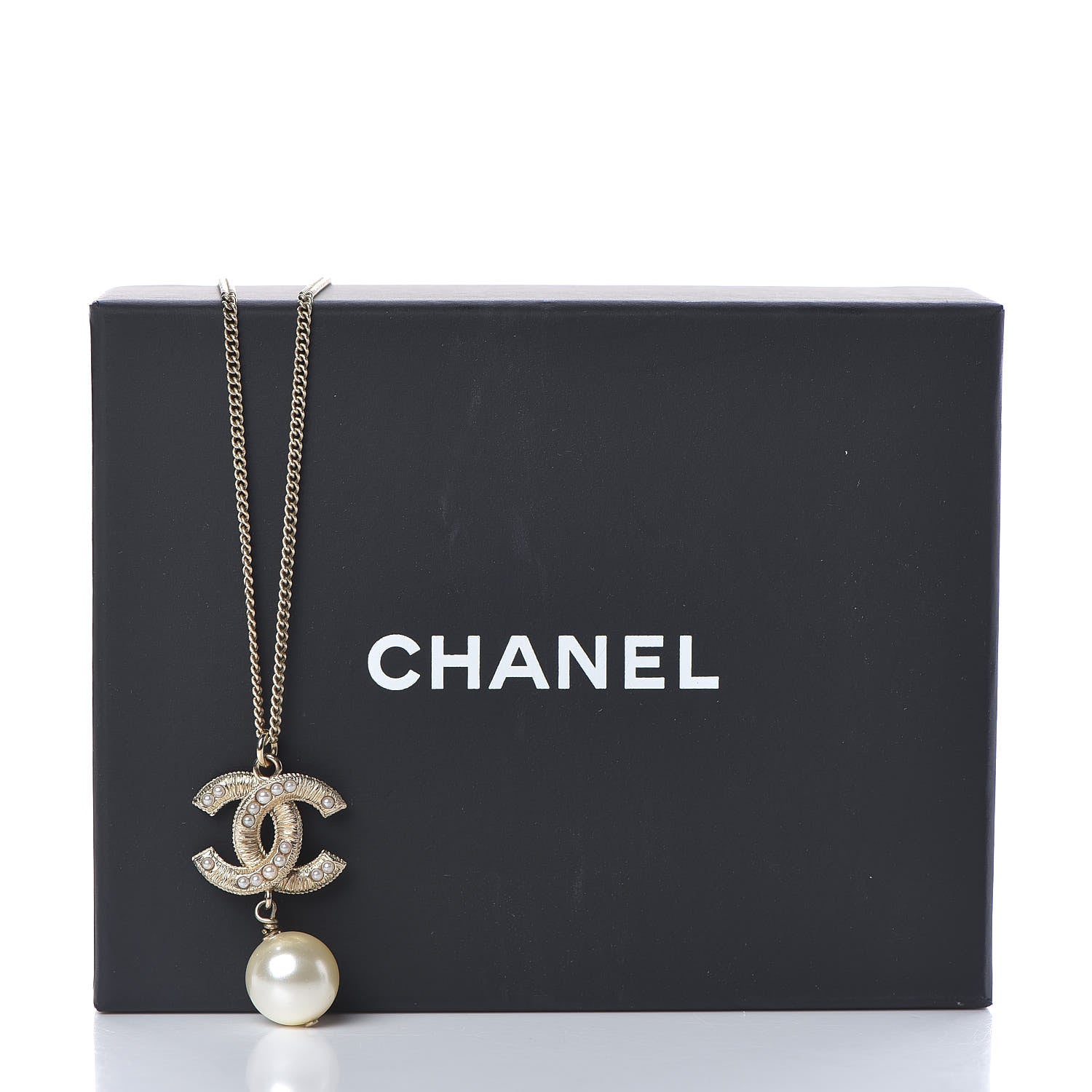 Chanel Pearl CC Drop Necklace Gold 6 of 6
