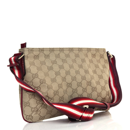 Gucci Monogram Web Small Flat Messenger Crossbody Pink Gold 2 of 4