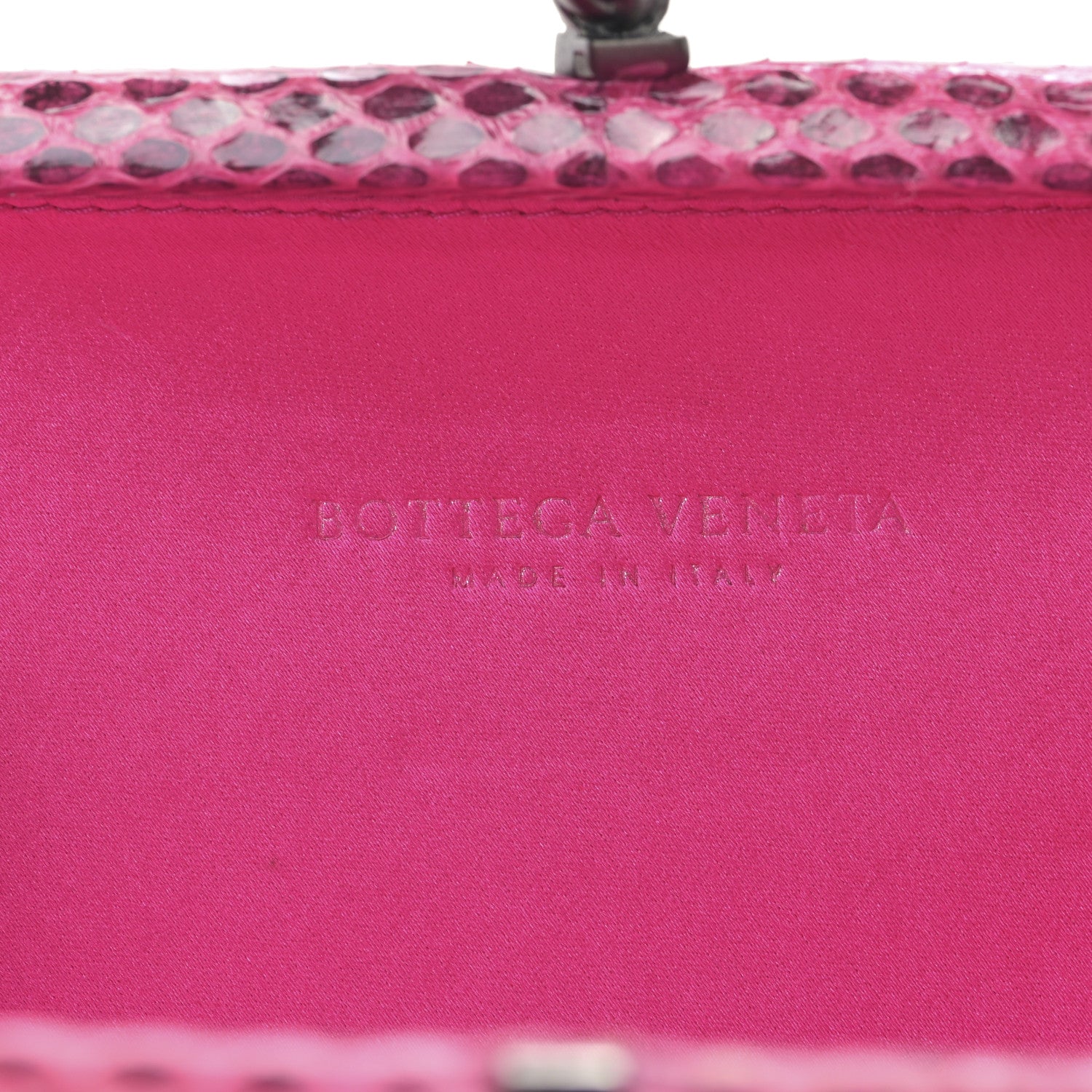 Bottega Veneta Satin Intreccio Impero Ayers Knot Clutch Rosa Shock 6 of 8