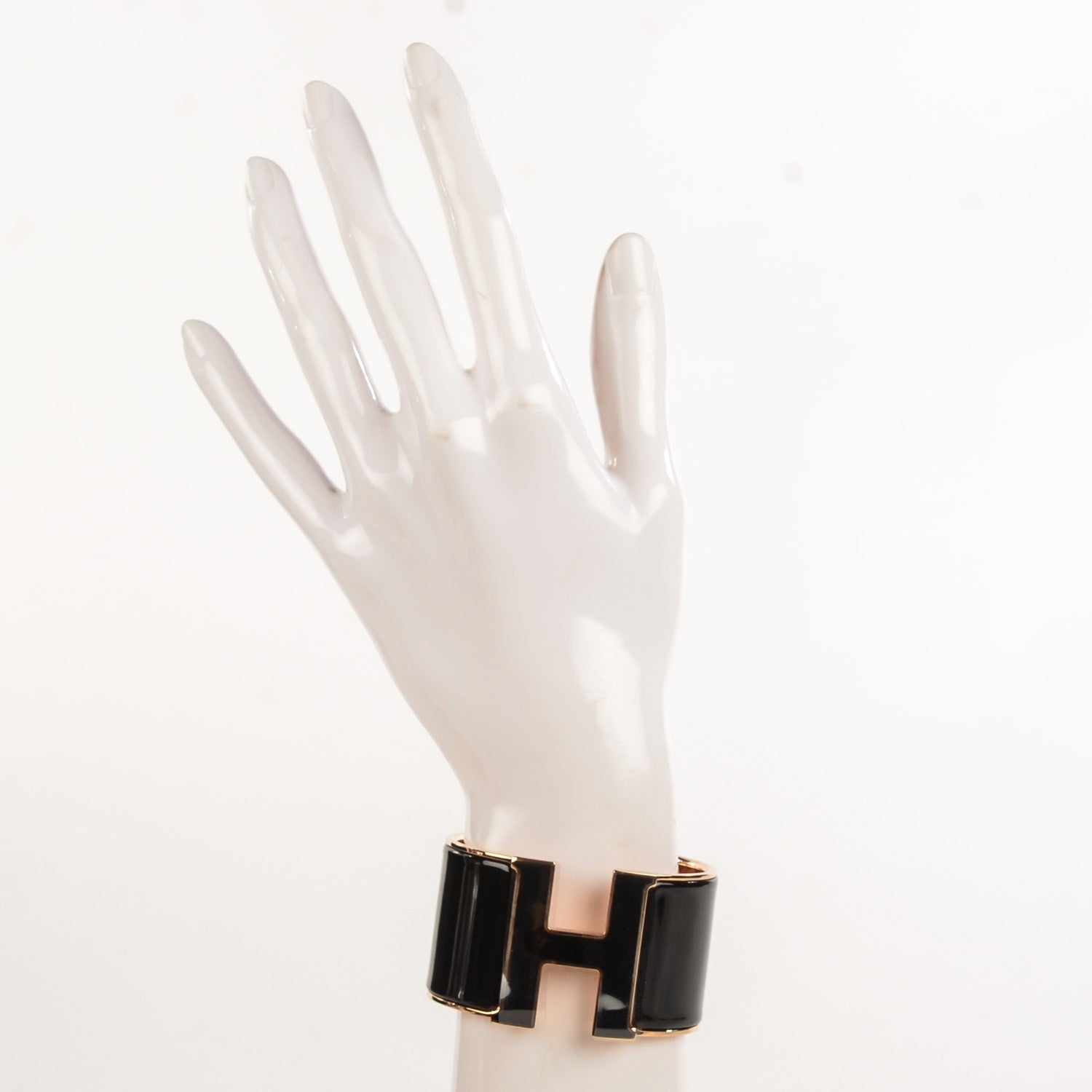 Hermes Enamel Extra Wide Clic Clac H Bracelet PM Black 2 of 6