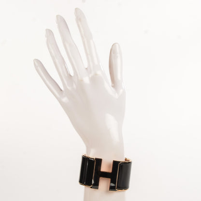 Hermes Enamel Extra Wide Clic Clac H Bracelet PM Black 2 of 6