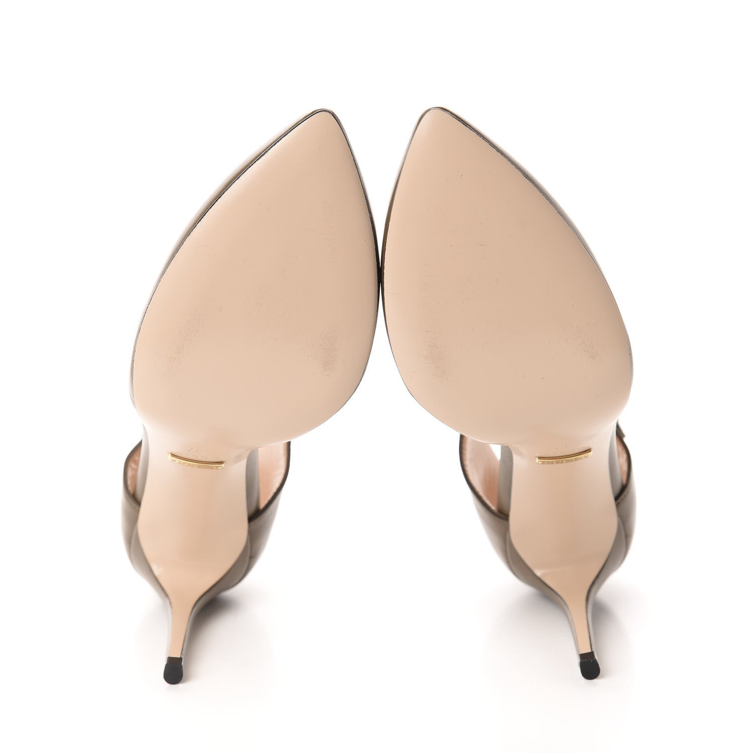 Gucci Calfskin Sylvie Chain Ankle Pumps 37 Mud 5 of 10