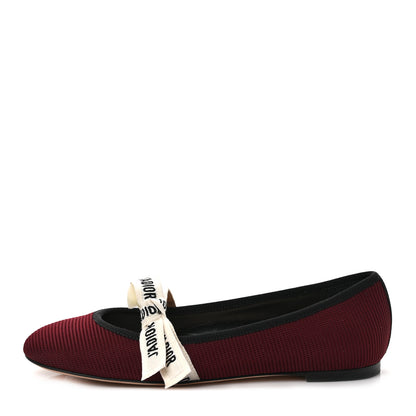 Christian Dior Technical Canvas Ribbon Miss J'Adior Ballet Flat 36.5 Red Black 1 of 9