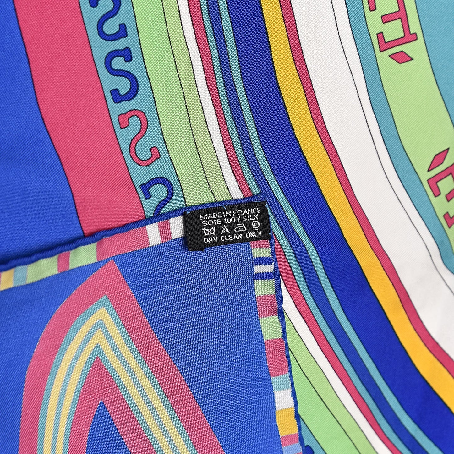 Silk Tohu Bohu Scarf 90 Bleu Dur Vert Veronese Rose