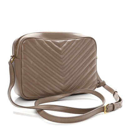 Saint Laurent Calfskin Matelasse Monogram Lou Camera Bag Dark Beige 3 of 13