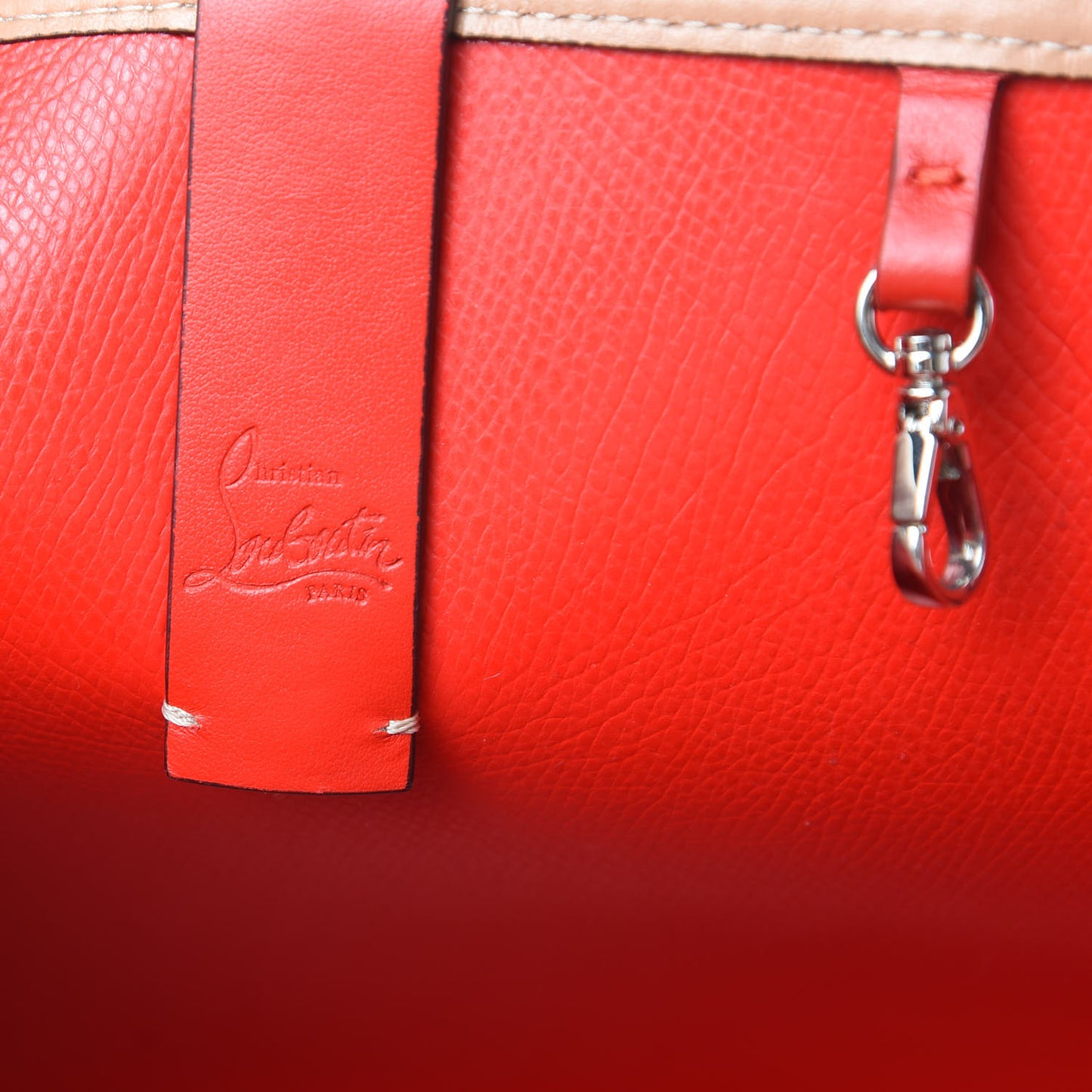 Calfskin Loubitag Spikes Small East West Cabata Tote Nude