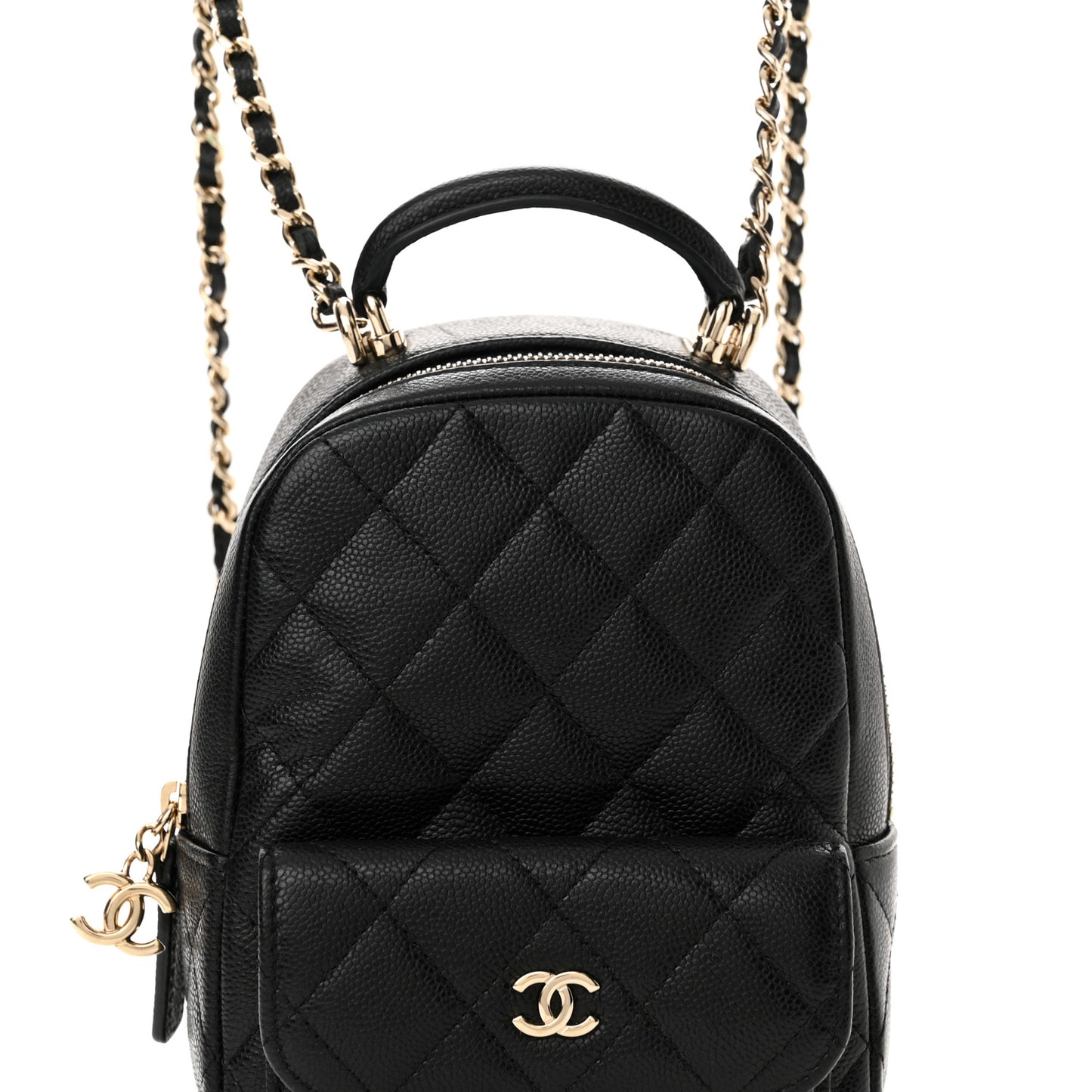 Caviar Quilted CC Mini Classic Backpack Black