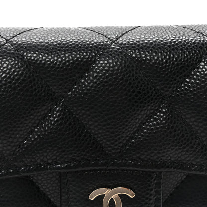 Chanel Caviar Quilted Flap Card Holder On Chain Black 9 of 12