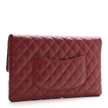 Chanel Caviar Quilted Flap Clutch Burgundy 3 of 11