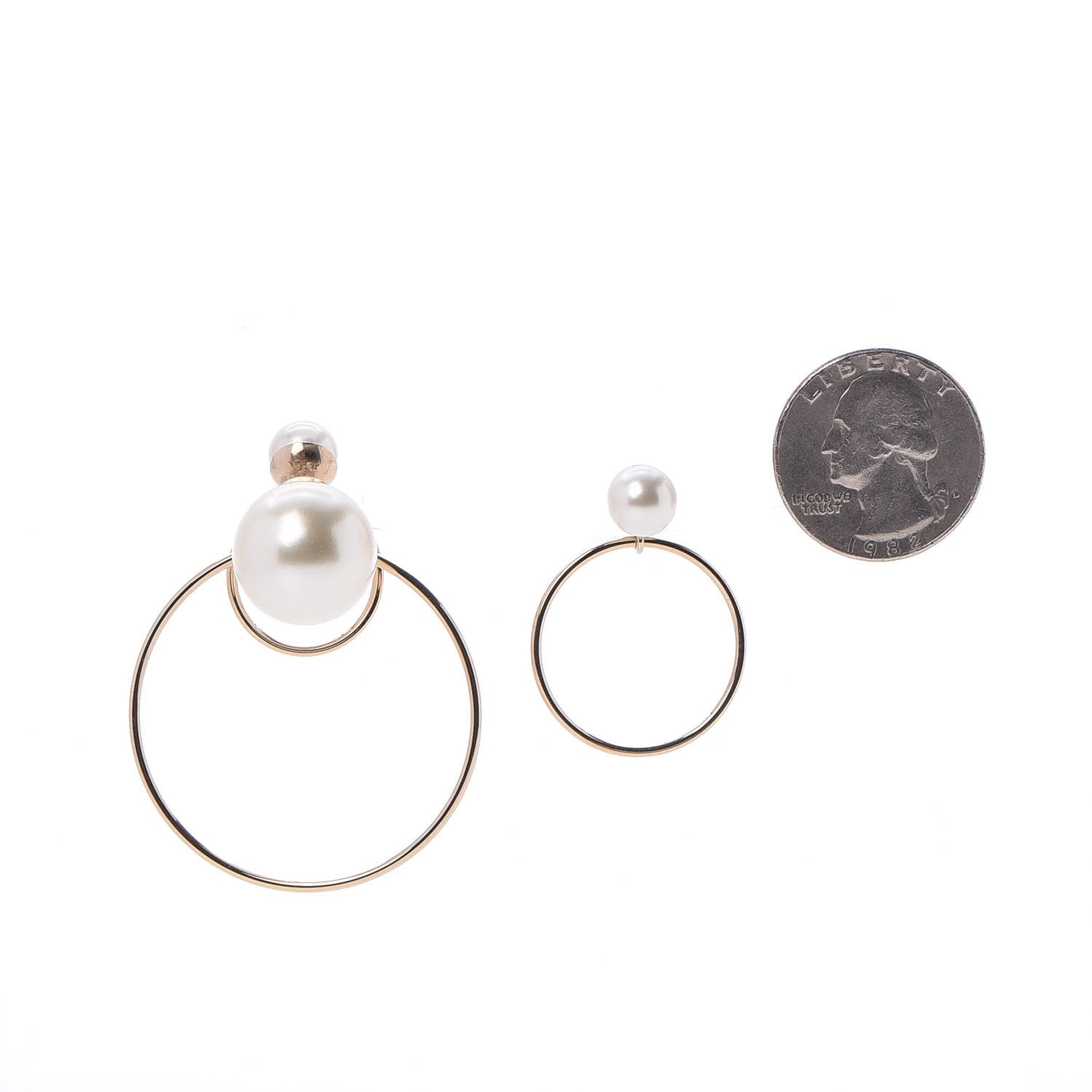 Christian Dior Pearl Mise En Dior Tribal Hoop Earrings 2 of 4