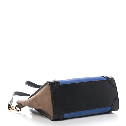 Celine Nubuck Smooth Calfskin Nano Tri-Color Luggage Royal Blue 4 of 9