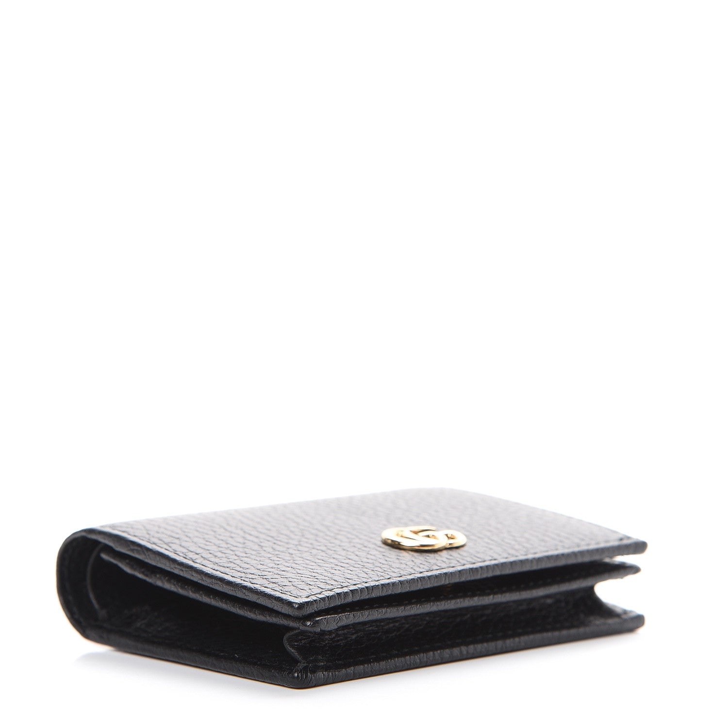 Gucci Pebbled Calfskin GG Marmont Card Case Black 3 of 8