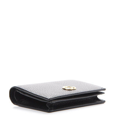 Gucci Pebbled Calfskin GG Marmont Card Case Black 3 of 8