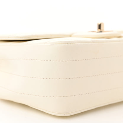 Chanel Lambskin Chevron Quilted Mini Rectangular Flap White 9 of 12