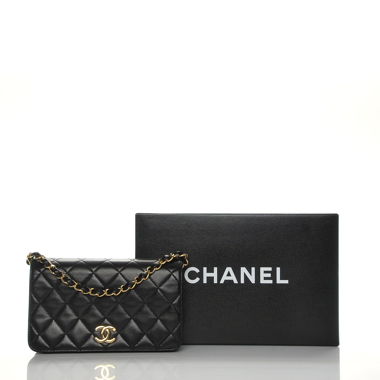 Lambskin Quilted Small Single Flap Bag Black