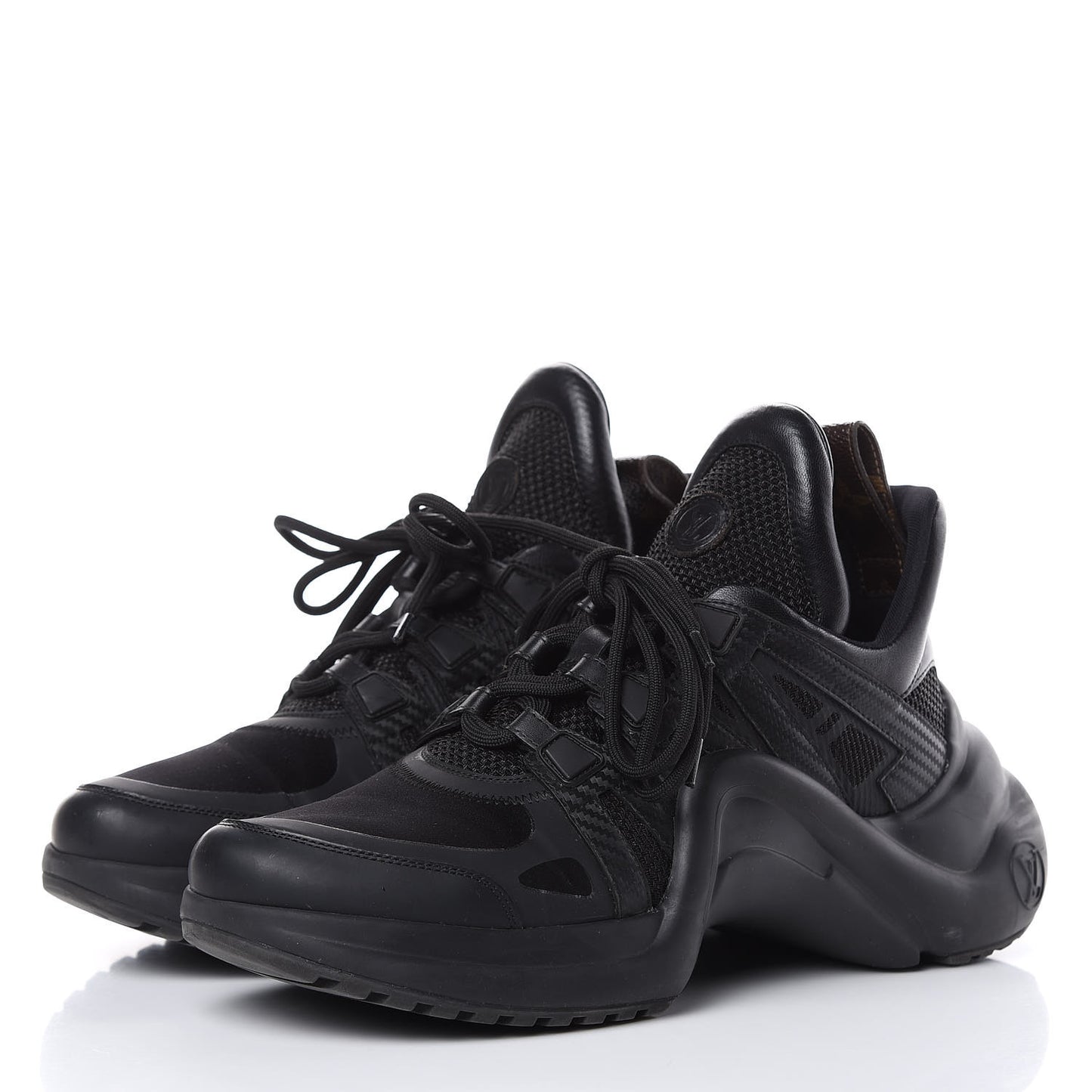 Calfskin Technical Nylon LV Archlight Sneakers 40 Black
