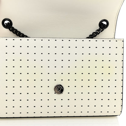 Saint Laurent Grain De Poudre Square Dot Print Small Monogram Kate Satchel White Matte Black 9 of 9