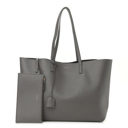 Saint Laurent Calfskin Large Shopping Tote Fog 1 of 11