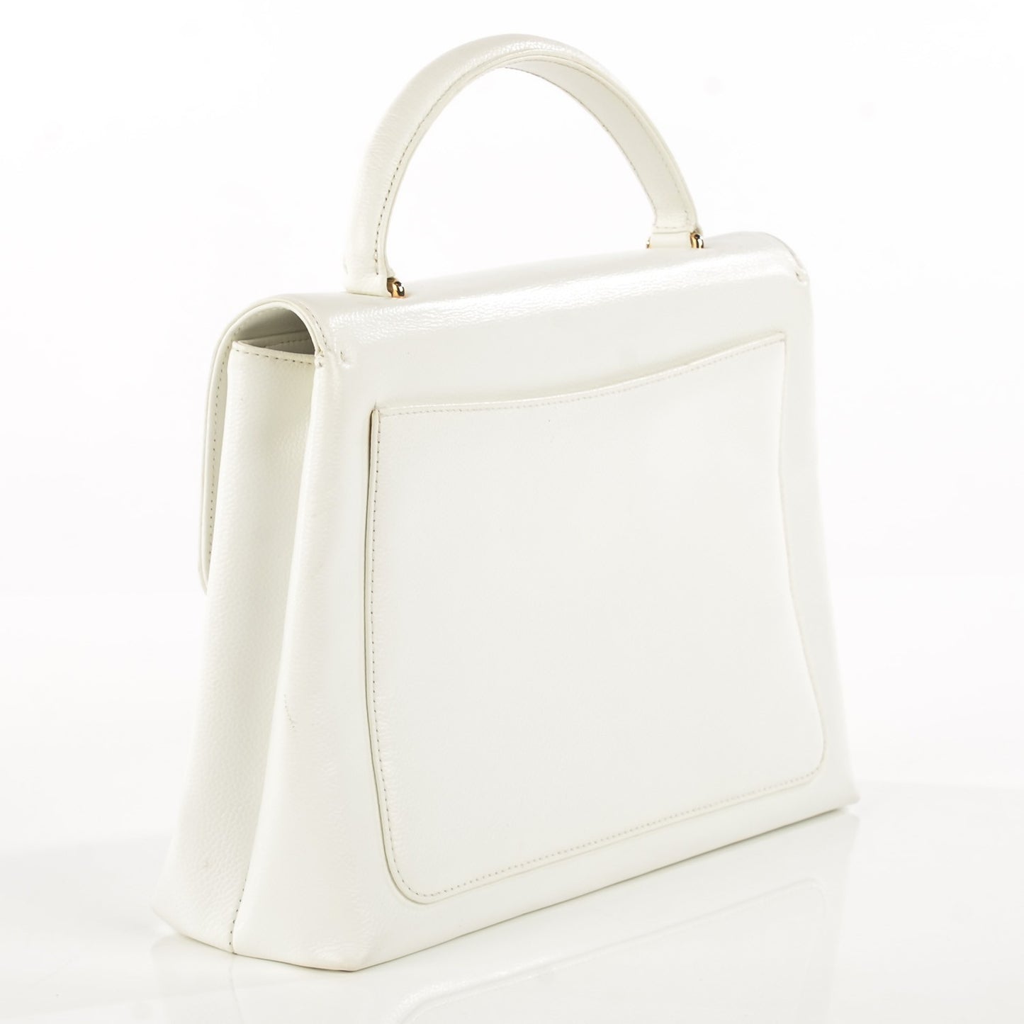 Caviar Jumbo Kelly Flap Bag White
