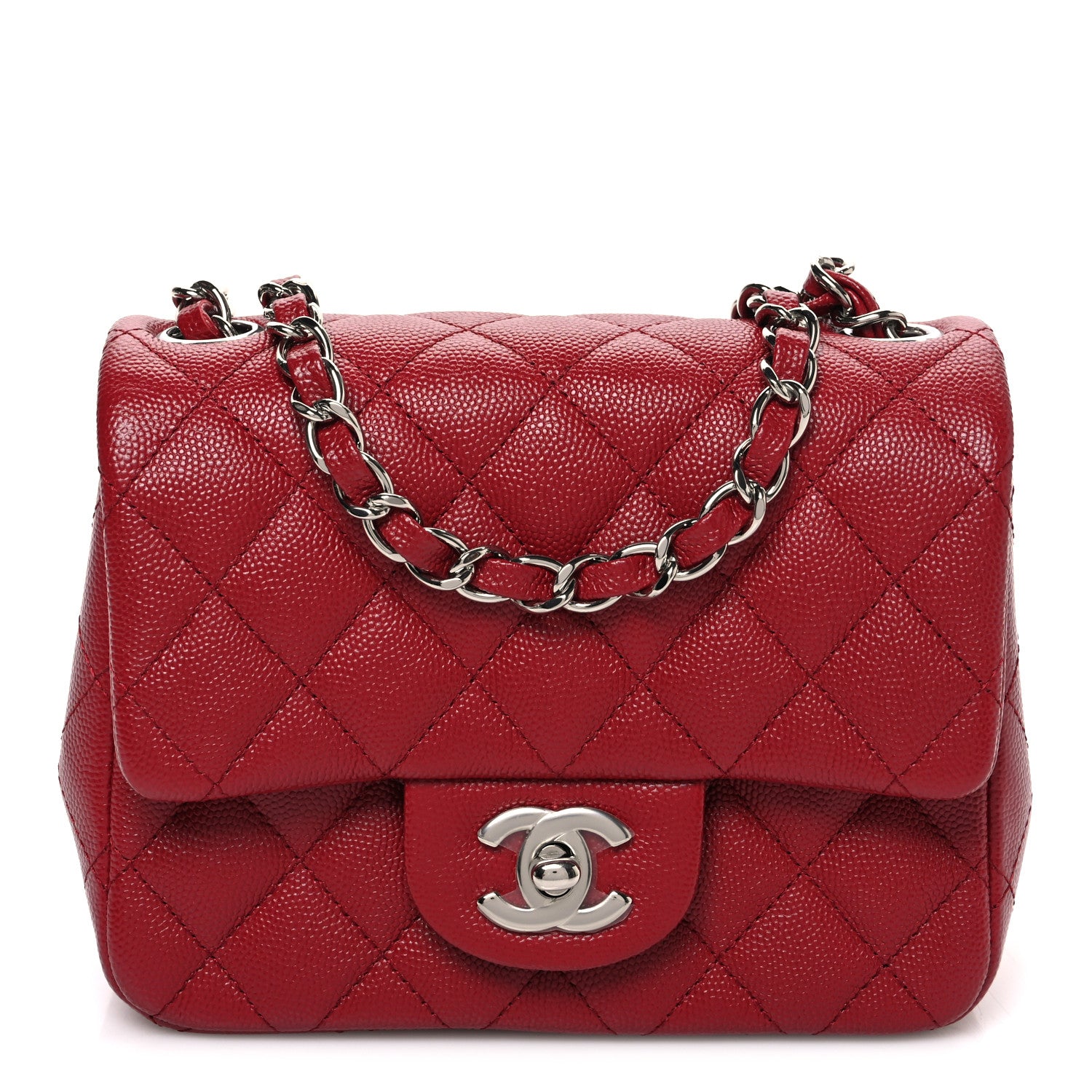 Chanel Caviar Quilted Mini Square Flap Red 1 of 10