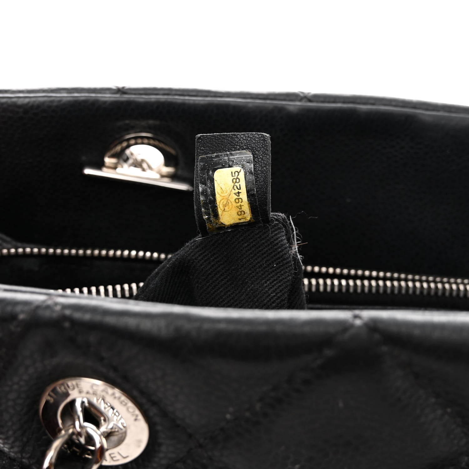 Chanel Caviar Quilted CC Timeless Soft Tote Black 8 of 13