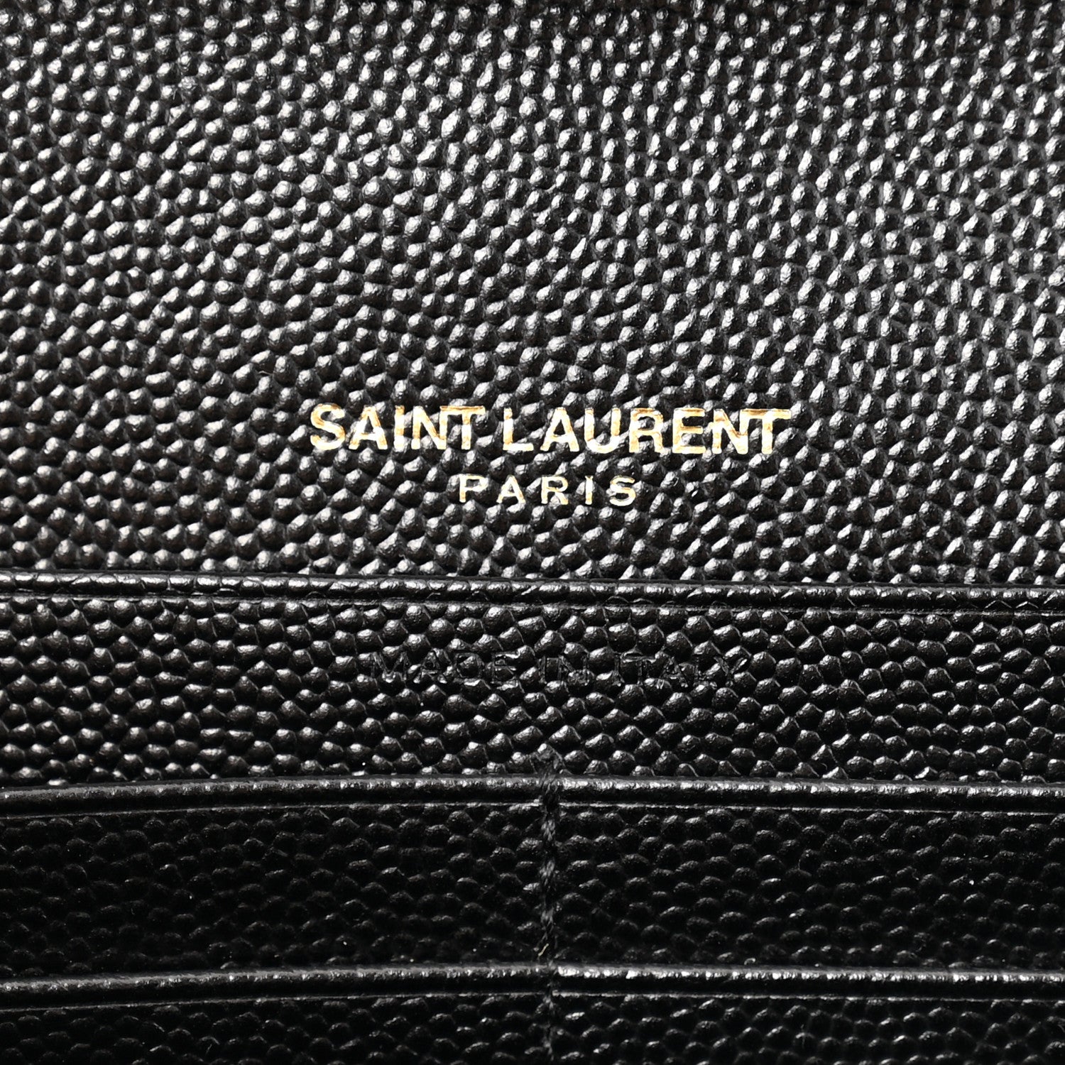 Saint Laurent Grain De Poudre Matelasse Chevron Monogram Chain Wallet Black 7 of 11