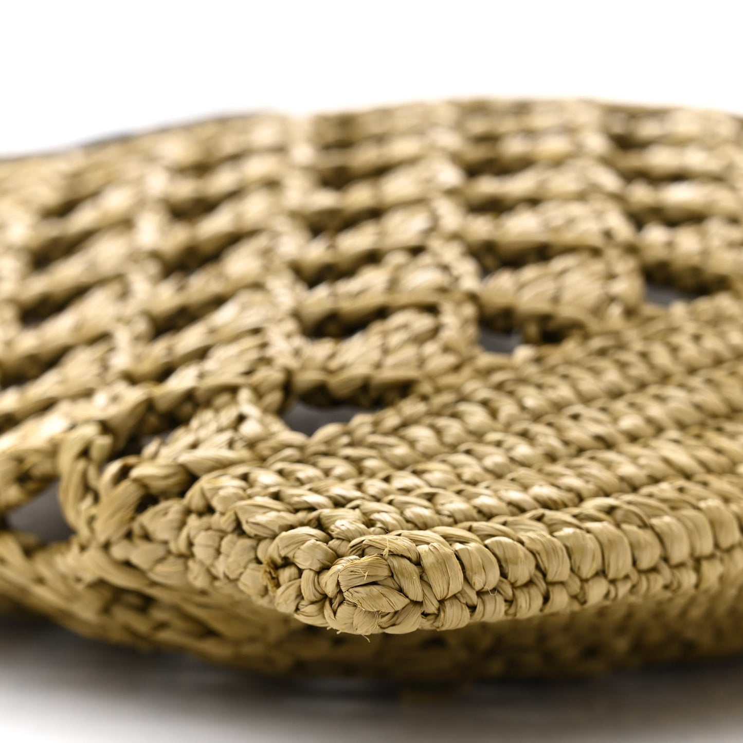 Yarn Raffia Effect Embroidered Logo Tote Oliva