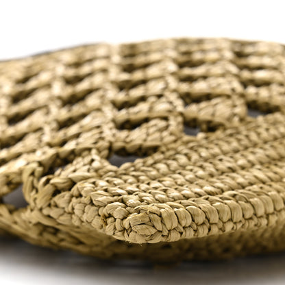 Prada Yarn Raffia Effect Embroidered Logo Tote Oliva 8 of 10