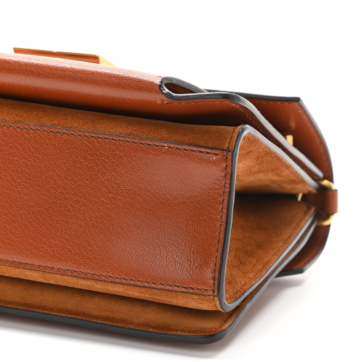 Goatskin Suede Small GV3 Shoulder Bag Amber Mastic