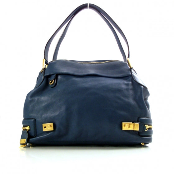 Leather Cary Satchel Petrol