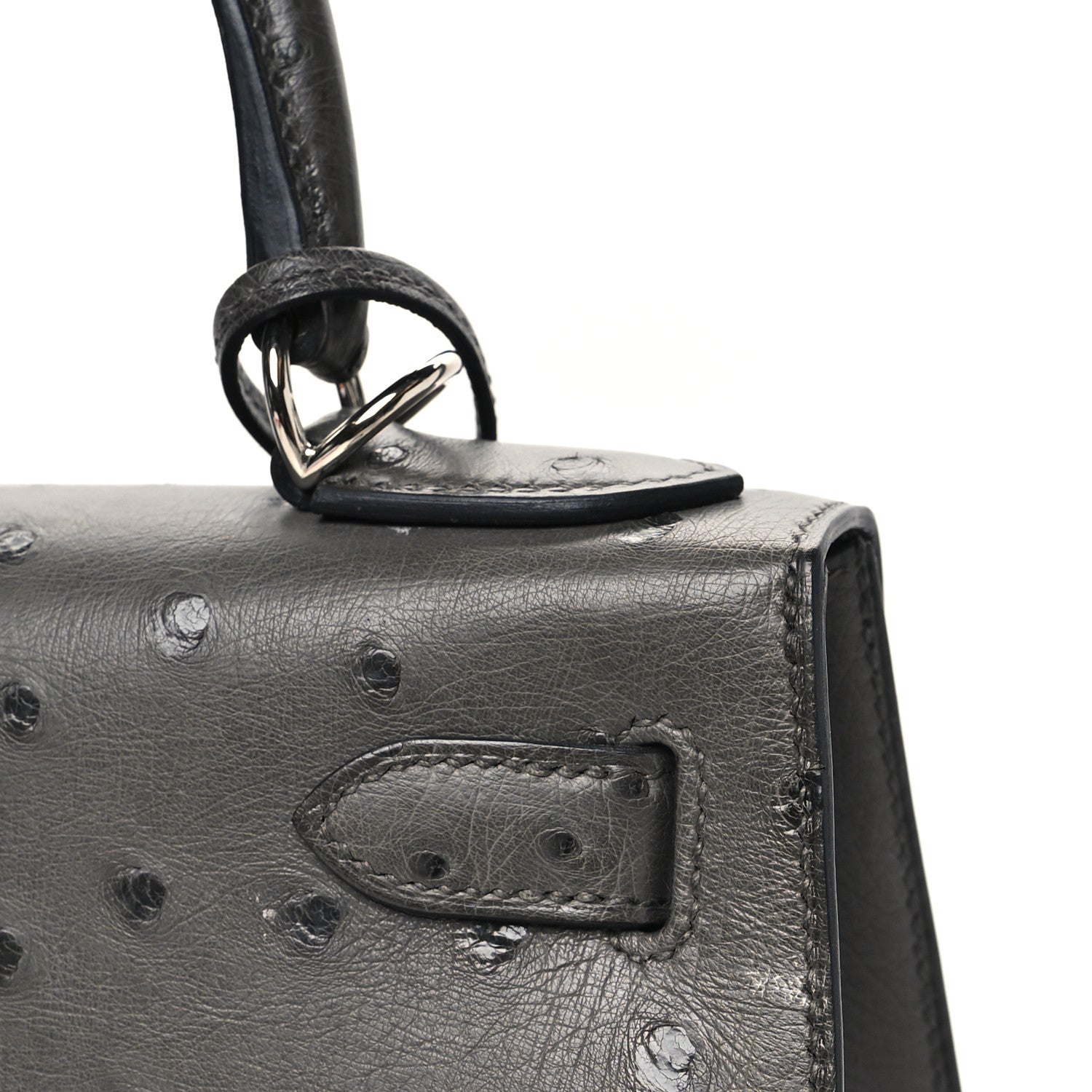 Hermes Ostrich Kelly Sellier 28 Graphite 11 of 12