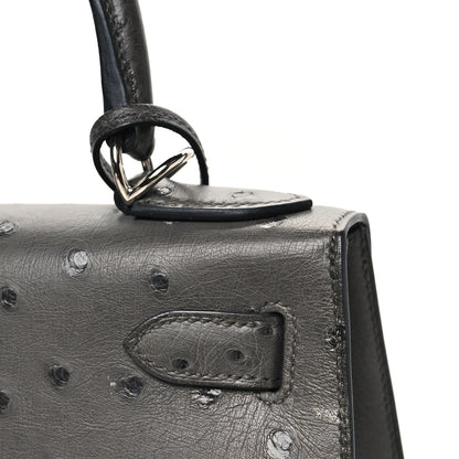 Hermes Ostrich Kelly Sellier 28 Graphite 11 of 12