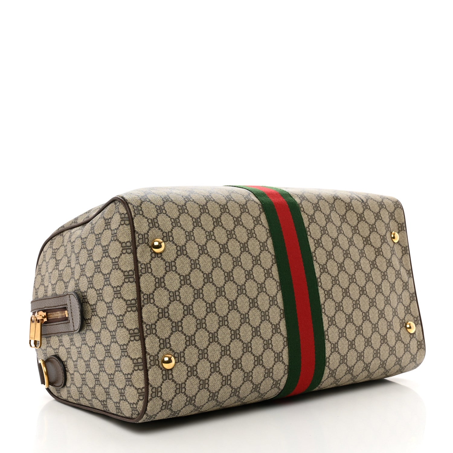 Gucci X BALENCIAGA BB Monogram Web Graffiti Medium Ophidia Carry-On Duffle Bag Beige New Acero 3 of 9