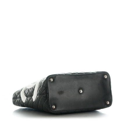 Chanel Calfskin Quilted Large Cambon Tote Black White 4 of 8