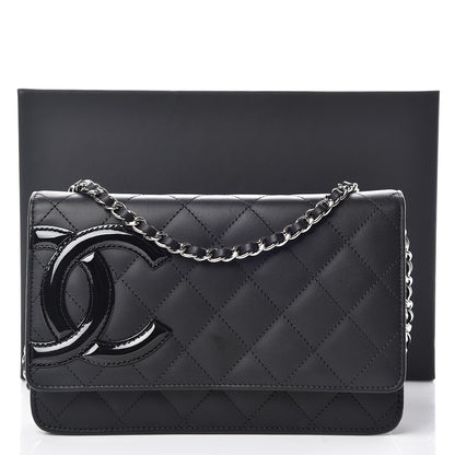Chanel Calfskin Quilted Cambon Wallet On Chain WOC Black 13 of 13
