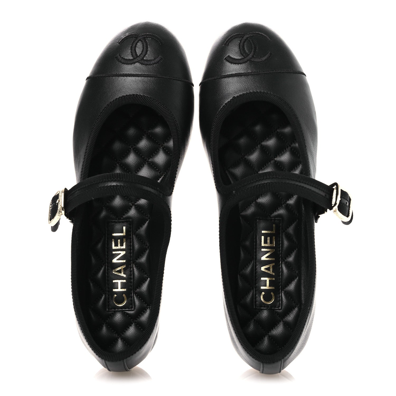 Chanel Lambskin Mary Jane Flats 37 Black 2 of 11